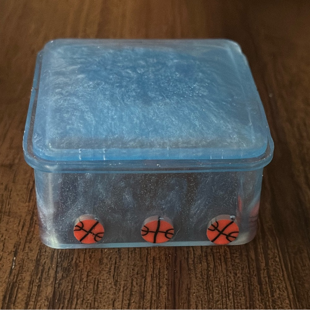 Blue Swirl Basketball Box for Him or Her